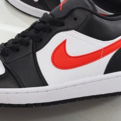 Nike Air Jordan 1 Low ‘Svart Rød Hvit’ Sko 554724-075