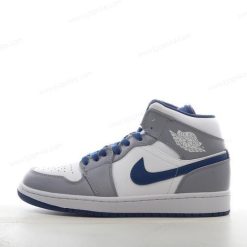 Nike Air Jordan 1 Mid ‘Grått Hvitt Blått’ Sko DQ8423-014