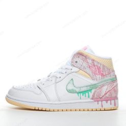 Nike Air Jordan 1 Mid ‘Hvit Grønn Rosa’ Sko DD1666-100