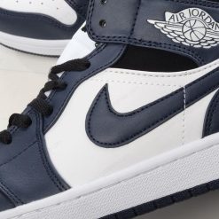 Nike Air Jordan 1 Mid ‘Navy Svart’ Sko 554724-411