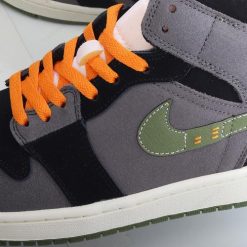 Nike Air Jordan 1 Mid SE ‘Svart Oransje Grønn Hvit’ Sko FD6817-003