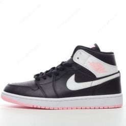 Nike Air Jordan 1 Mid ‘Svart Hvit Rosa’ Sko 555112-061