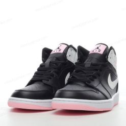 Nike Air Jordan 1 Mid ‘Svart Hvit Rosa’ Sko 555112-061