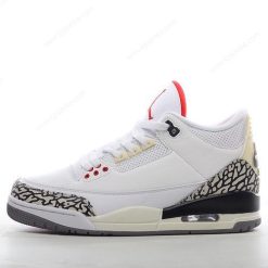 Nike Air Jordan 3 Retro ‘Hvit Grå Rød’ Sko 136064-102