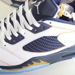 Nike Air Jordan 5 Retro ‘White Gold Navy’ Sko 819171-135